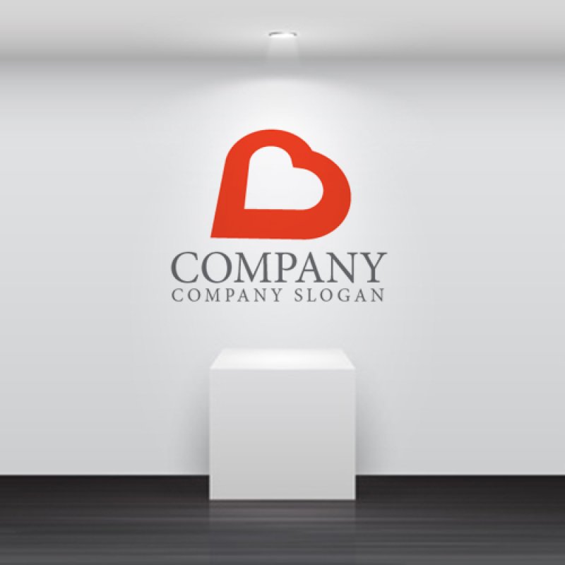 画像4: B・ハート・雲・アルファベット・ロゴ・マークデザイン4347 (4)