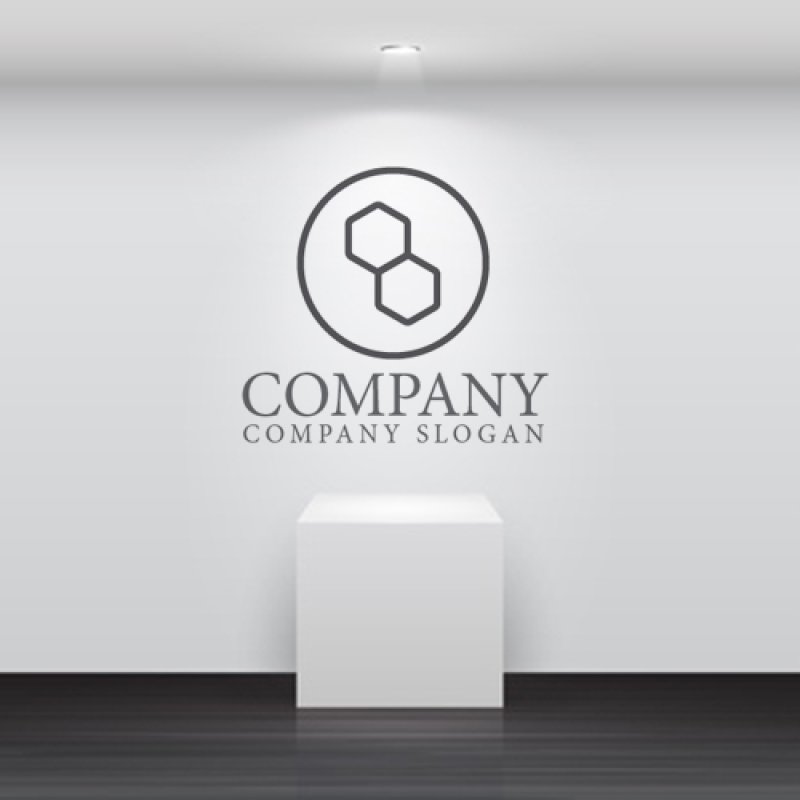 画像4: B・輪・蜂の巣・アルファベット・ロゴ・マークデザイン4417 (4)