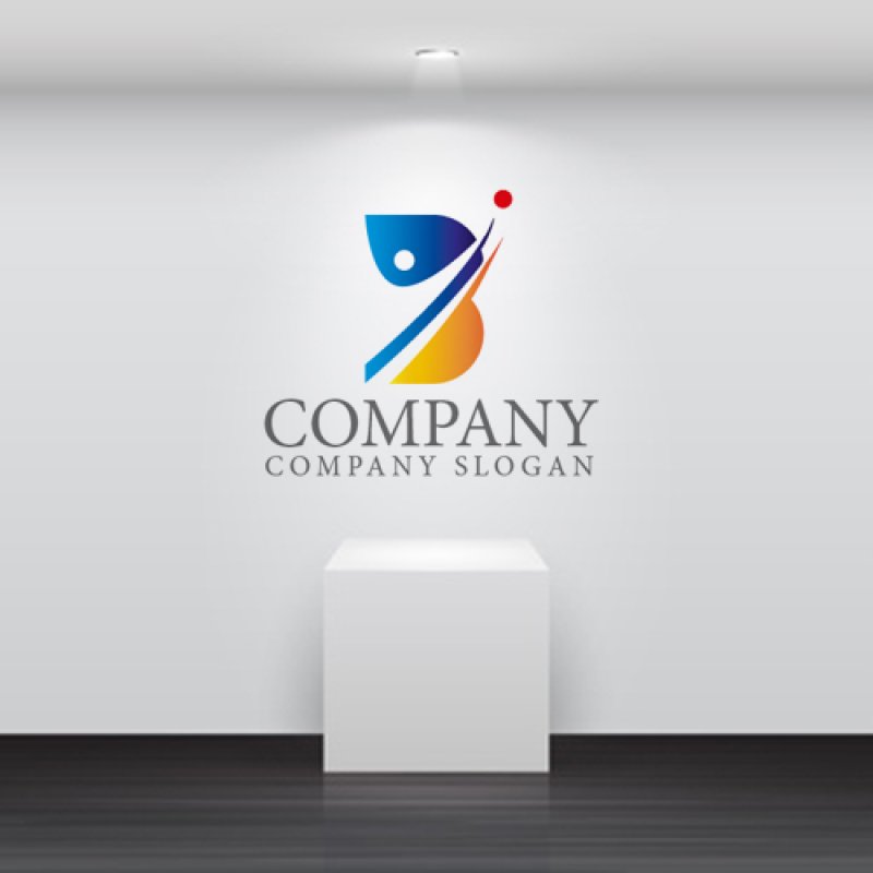 画像4: B・人・上昇・飛躍・アルファベット・グラデーション・ロゴ・マークデザイン4531 (4)