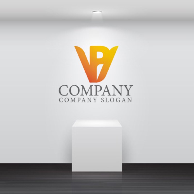 画像4: V・P・花・グラデーション・アルファベット・ロゴ・マークデザイン4542 (4)