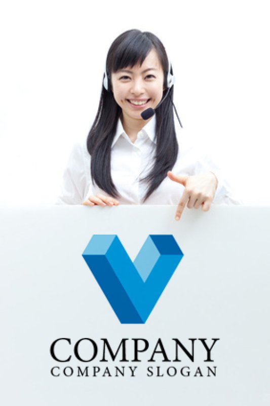 画像3: V・ねじれロゴ・マークデザイン455 (3)