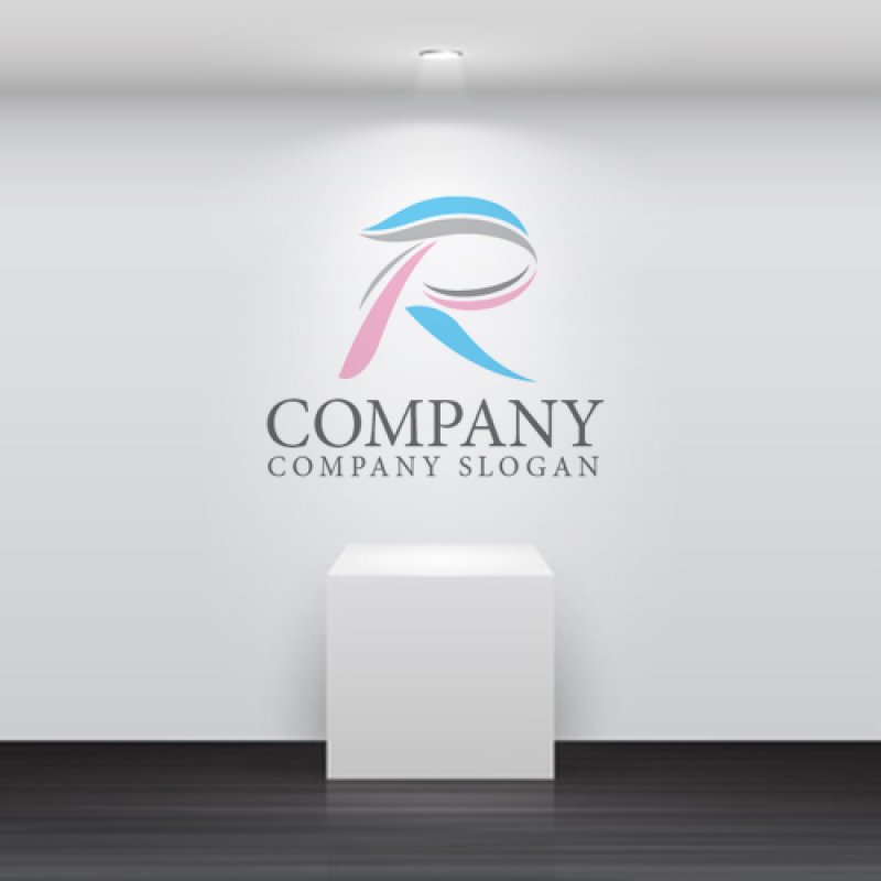 画像4: R・曲線・流れ・アルファベット・ロゴ・マークデザイン4601 (4)