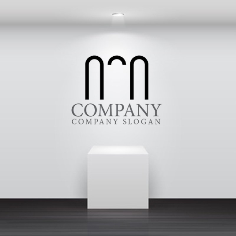 画像4: M・門・連続・シンプル・アルファベット・ロゴ・マークデザイン4689 (4)