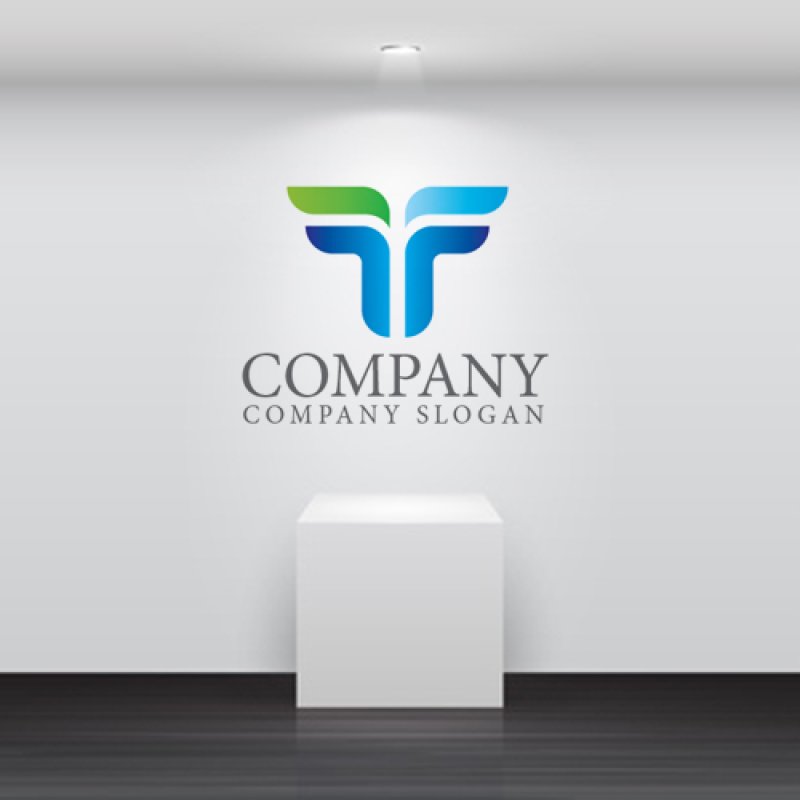 画像4: T・羽・F・アルファベット・グラデーション・ロゴ・マークデザイン4742 (4)