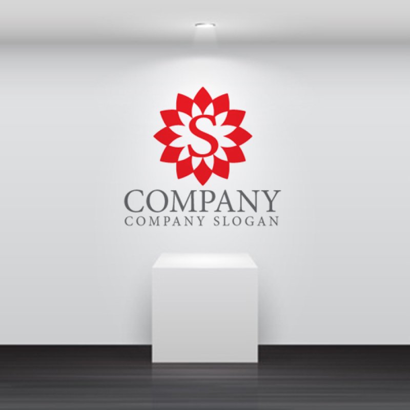 画像5: S・花・太陽・アルファベット・ロゴ・マークデザイン4787 (5)