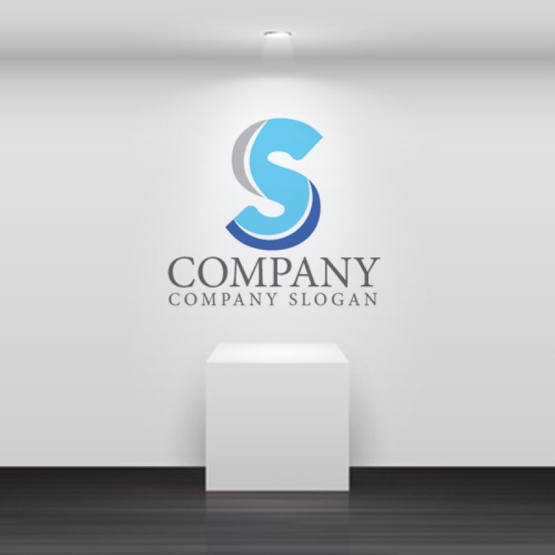 画像5: S・シンプル・曲線・アルファベット・ロゴ・マークデザイン4810 (5)