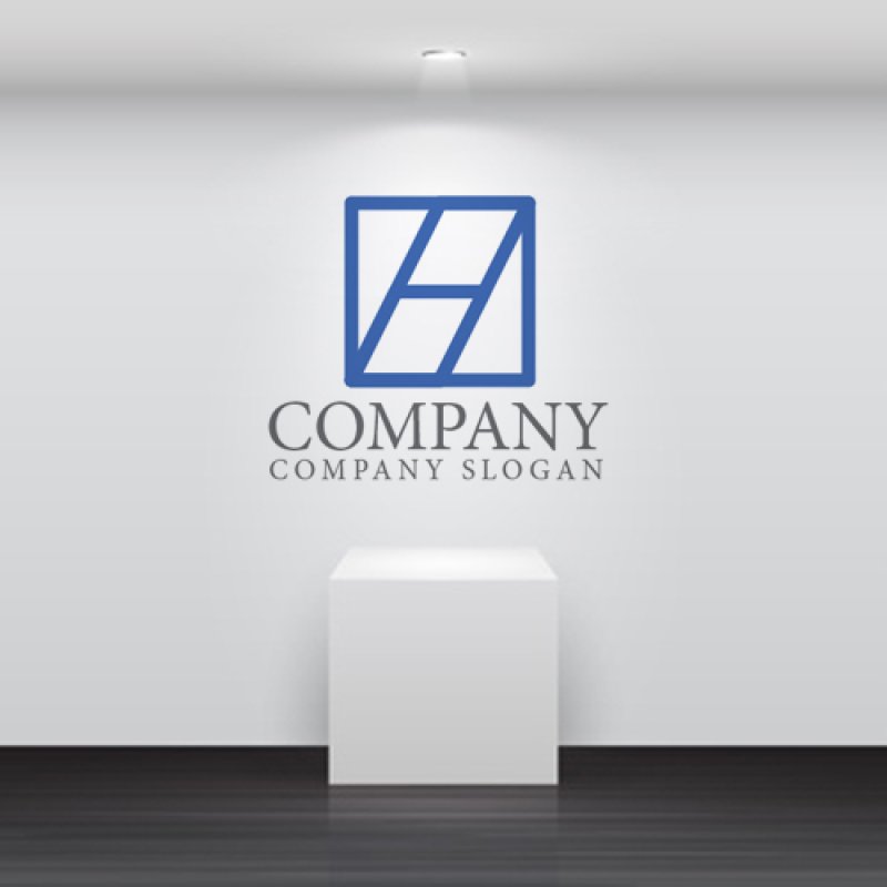 画像5: H・四角・テント・アルファベット・ロゴ・マークデザイン4833 (5)