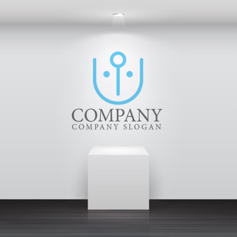 画像5: U・顔・ピン・アルファベット・ロゴ・マークデザイン4876 (5)