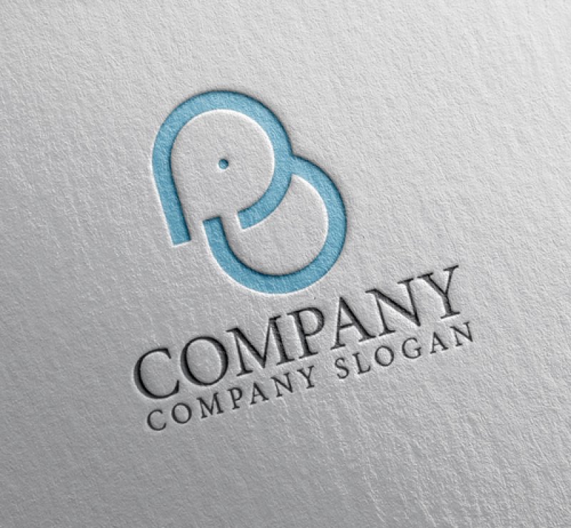 画像2: B・ゾウ・アルファベット・ロゴ・マークデザイン4895 (2)