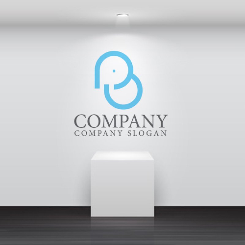 画像5: B・ゾウ・アルファベット・ロゴ・マークデザイン4895 (5)