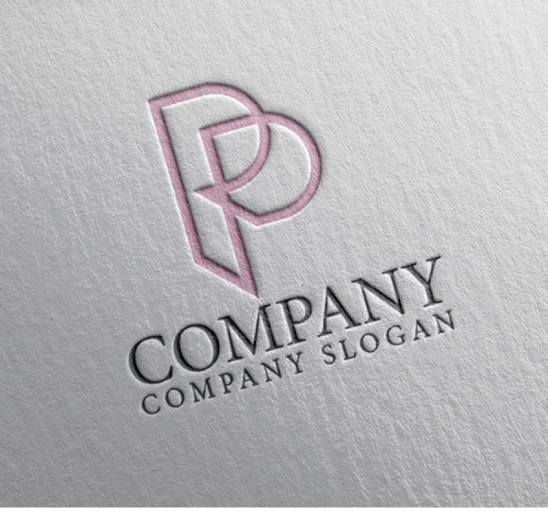 画像2: P・重なり・アルファベット・ロゴ・マークデザイン4946 (2)
