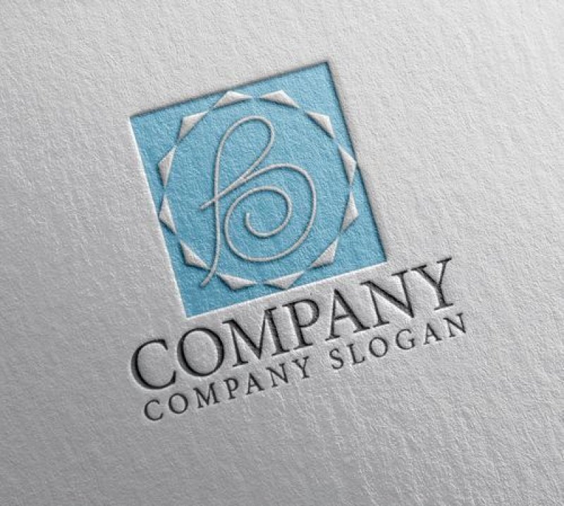 画像2: B・四角・太陽・アルファベット・ロゴ・マークデザイン4996 (2)