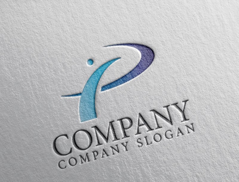 画像2: P・人・曲線・グラデーション・ロゴ・マークデザイン5029 (2)