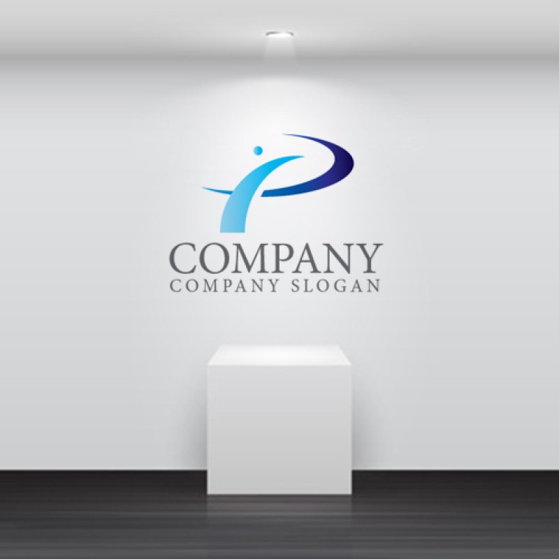 画像5: P・人・曲線・グラデーション・ロゴ・マークデザイン5029 (5)