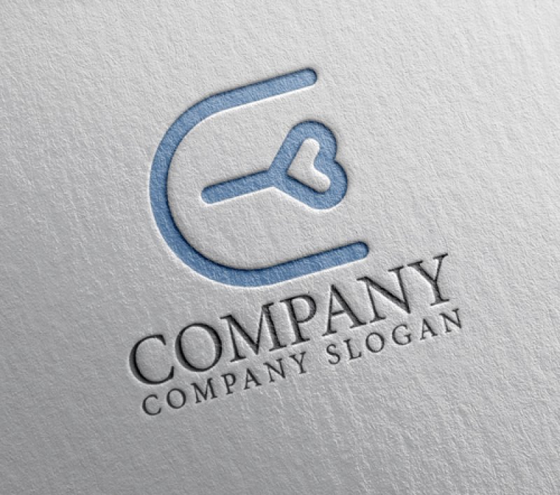 画像2: E・鍵・ハート・アルファベット・ロゴ・マークデザイン5122 (2)