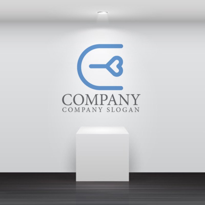 画像5: E・鍵・ハート・アルファベット・ロゴ・マークデザイン5122 (5)