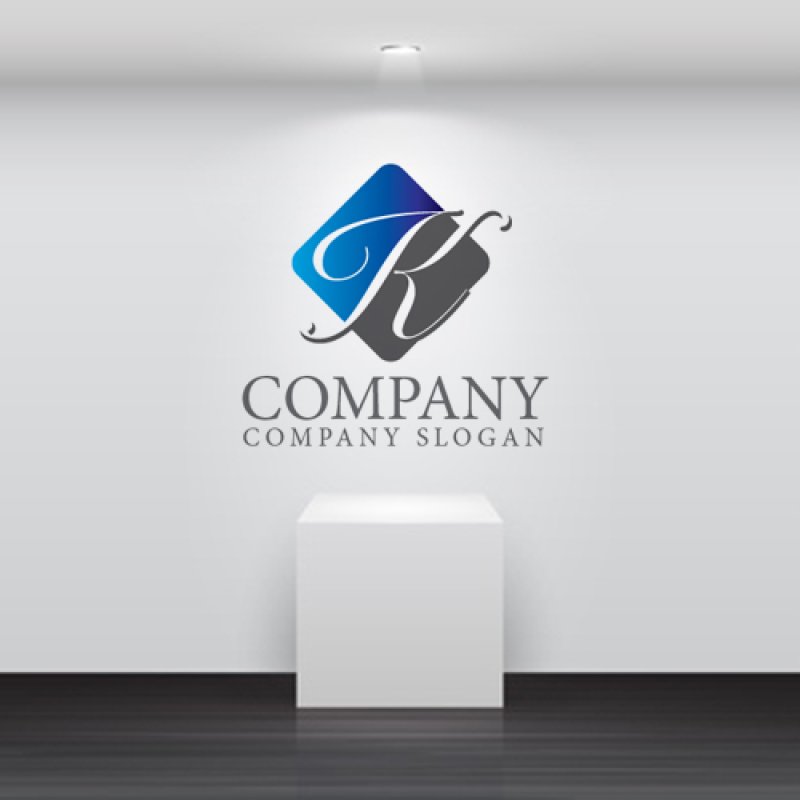 画像5: K・菱形・グラデーション・アルファベット・ロゴ・マークデザイン5131 (5)