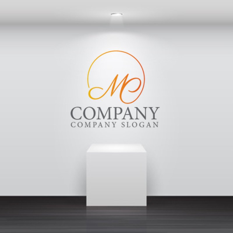 画像5: M・C・グラデーション・輪・アルファベット・ロゴ・マークデザイン5034 (5)