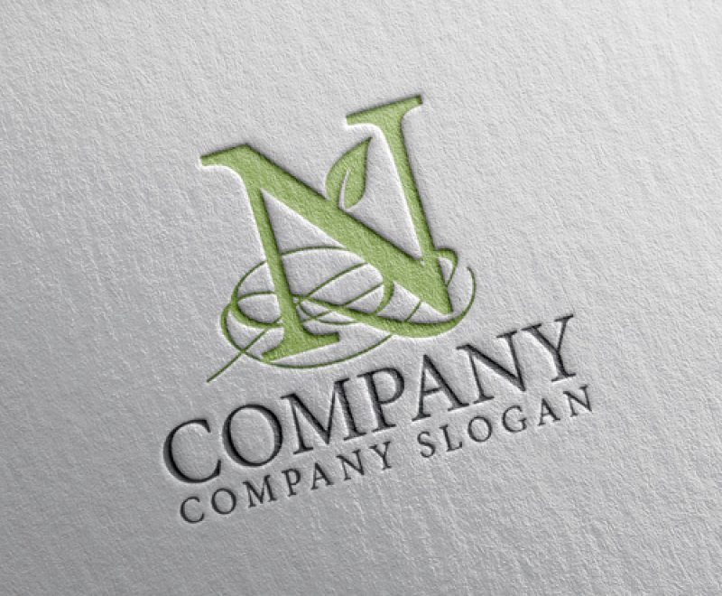 画像2: N・曲線・つる・葉・アルファベット・ロゴ・マークデザイン5153 (2)