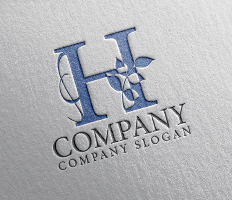 画像2: H・曲線・葉・アルファベット・ロゴ・マークデザイン5155 (2)