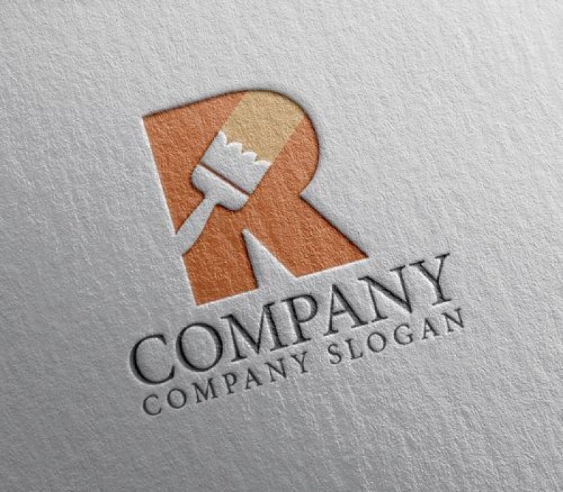 画像2: R・ハケ・塗装・アルファベット・ロゴ・マークデザイン5187 (2)