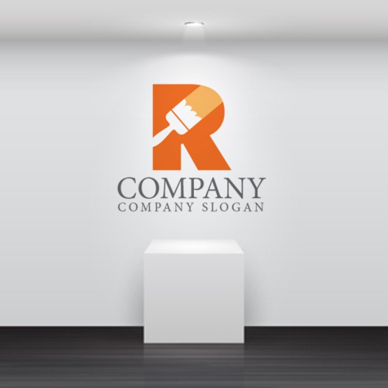 画像5: R・ハケ・塗装・アルファベット・ロゴ・マークデザイン5187 (5)