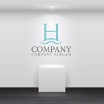 画像4: H・波・海・アルファベット・会社ロゴ・マークデザイン5188 (4)
