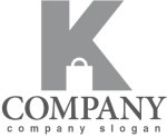 画像1: K・バック・ショッピング・アルファベット・ロゴ・マークデザイン5228 (1)