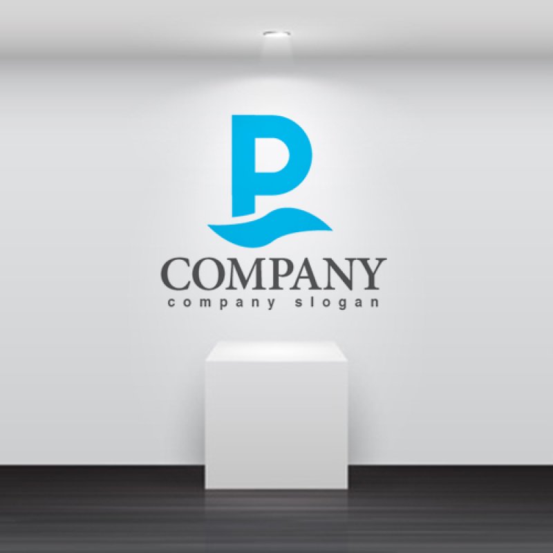 画像5: P・波・アルファベット・会社ロゴ・マークデザイン5277 (5)