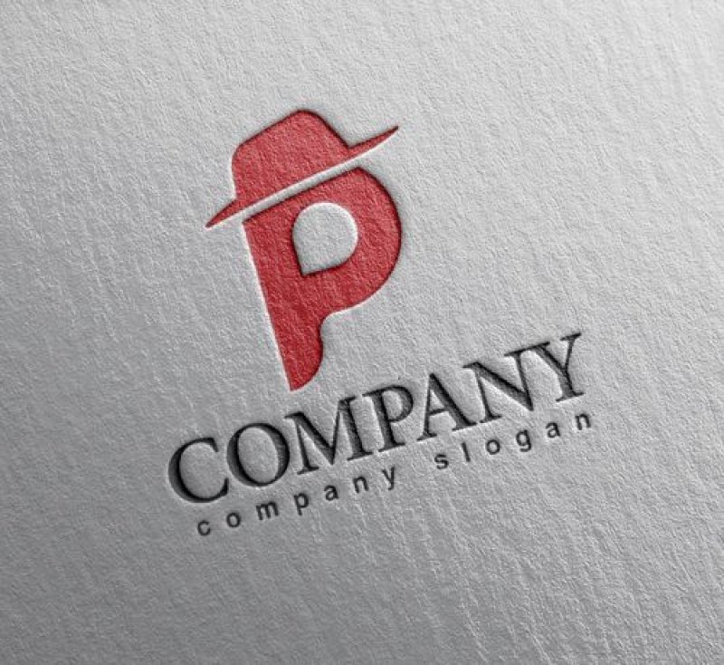 画像2: P・帽子・アルファベット・ロゴ・マークデザイン5278 (2)