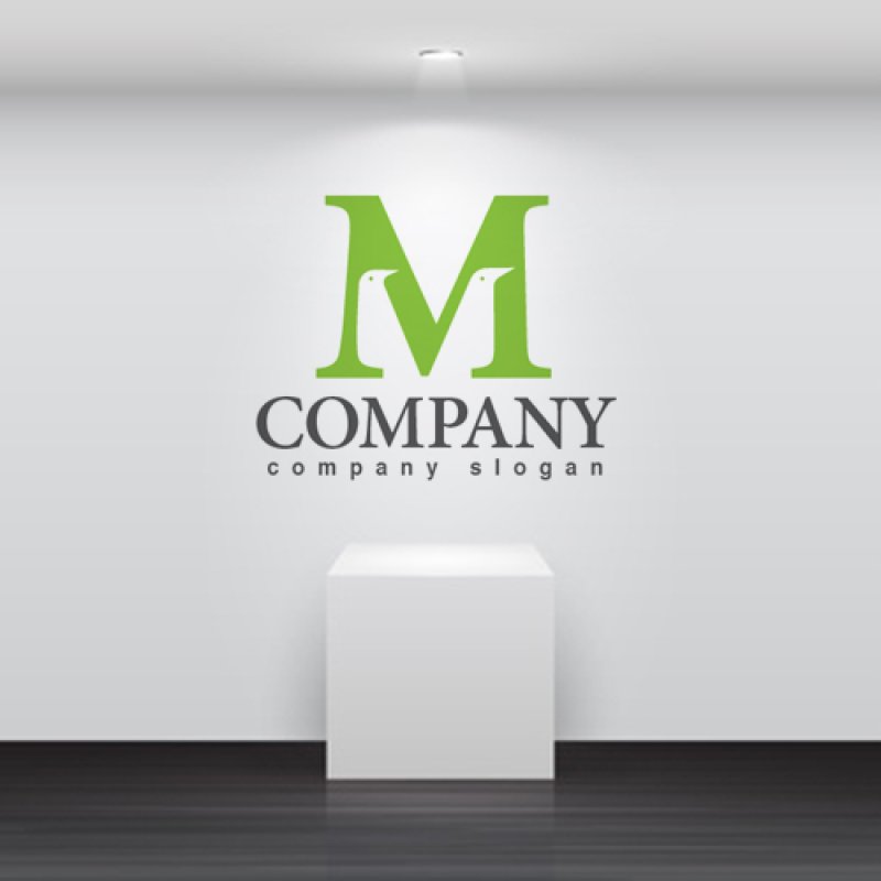 画像5: M・鳥・アルファベット・ロゴ・マークデザイン5313 (5)