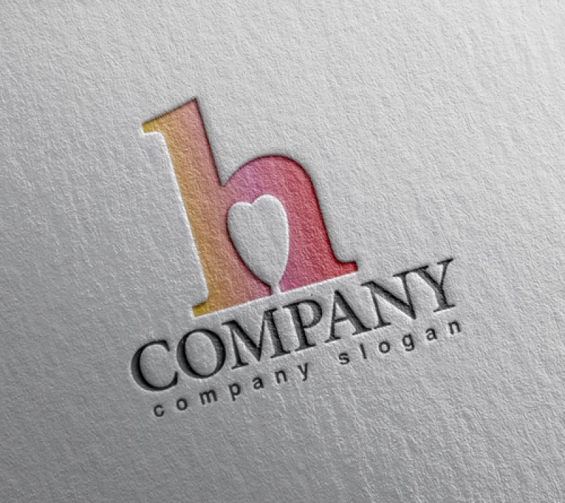 画像2: h・ハート・グラデーション・アルファベット・ロゴ・マークデザイン5317 (2)