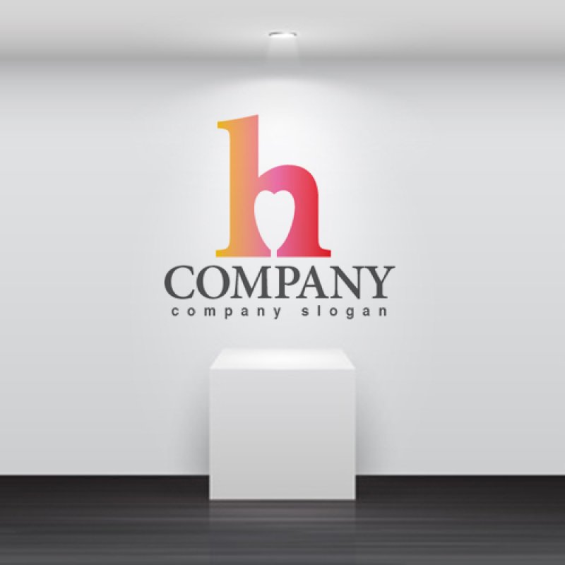 画像5: h・ハート・グラデーション・アルファベット・ロゴ・マークデザイン5317 (5)