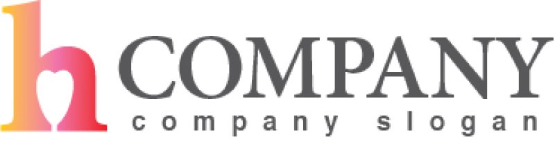 画像7: h・ハート・グラデーション・アルファベット・ロゴ・マークデザイン5317 (7)