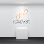 画像5: H・P・曲線・アルファベット・ロゴ・マークデザイン5382 (5)