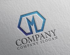 画像2: M・六角形・グラデーション・会社ロゴ・マークデザイン5384 (2)