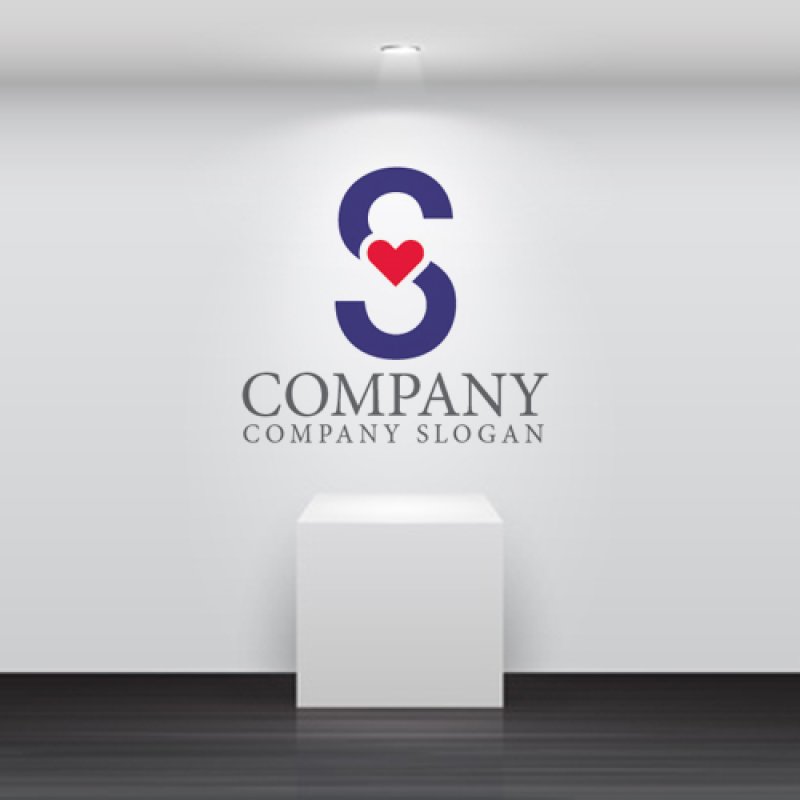 画像5: S・ハート・シンプル・アルファベット・ロゴ・マークデザイン5385 (5)