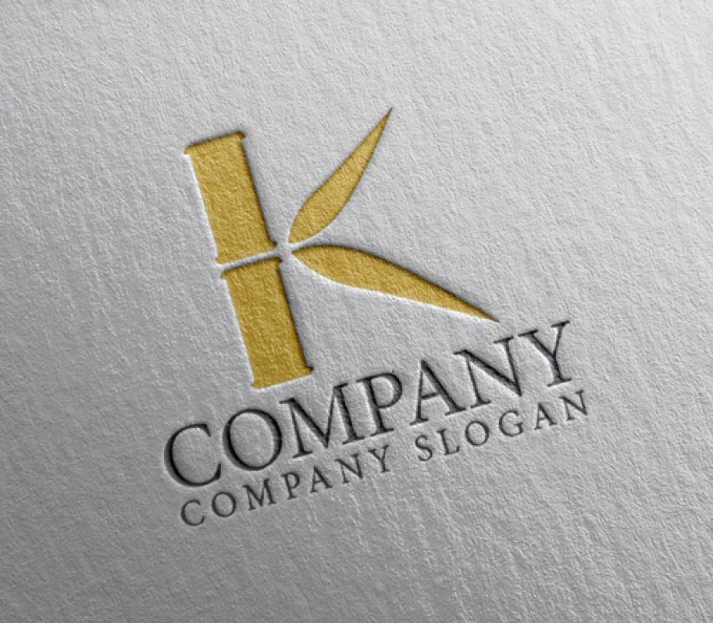 画像2: K・竹・笹・アルファベット・ロゴ・マークデザイン5386 (2)