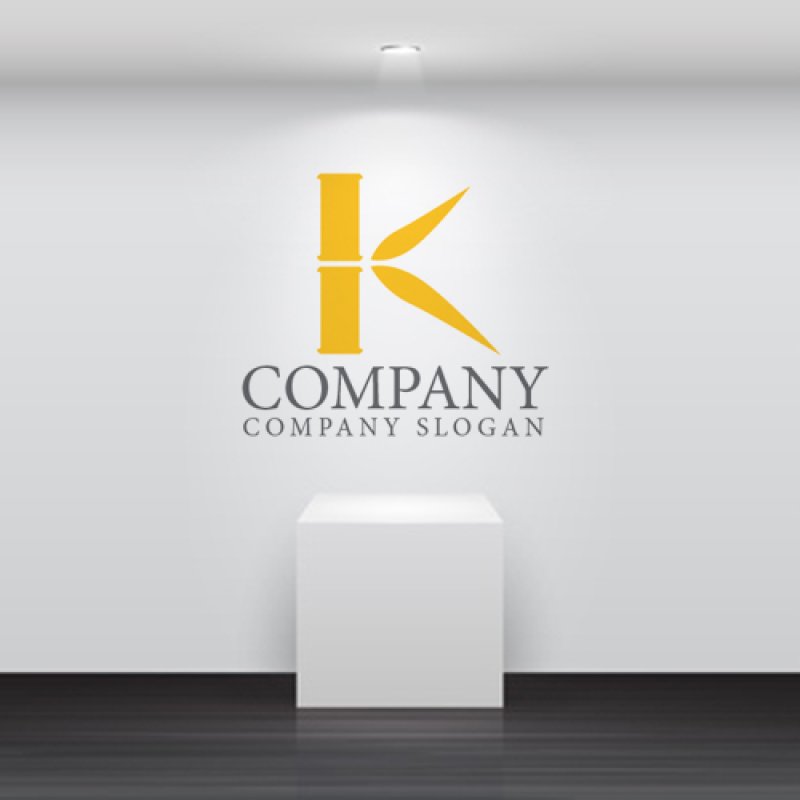 画像5: K・竹・笹・アルファベット・ロゴ・マークデザイン5386 (5)