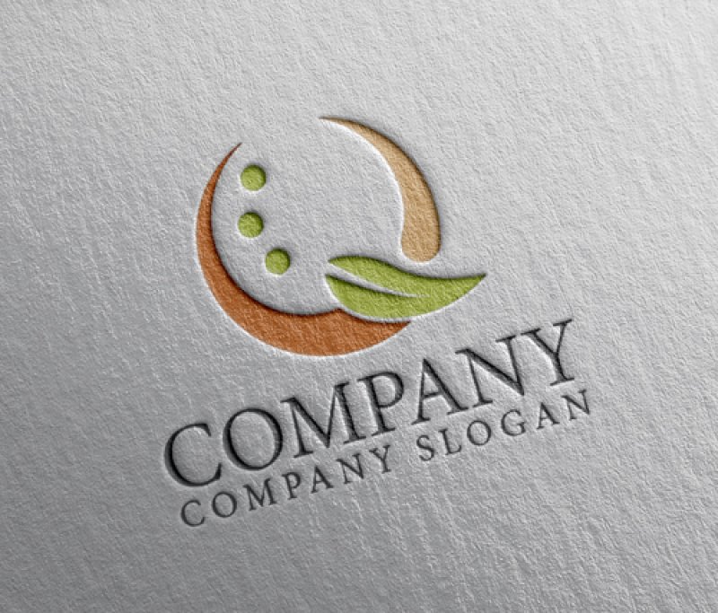 画像2: Q・葉・曲線・アルファベット・ロゴ・マークデザイン5389 (2)