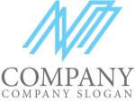画像1: N・線・アルファベット・会社ロゴ・マークデザイン5405 (1)