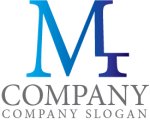 画像1: M・T・グラデーション・アルファベット・会社ロゴ・マークデザイン5408 (1)