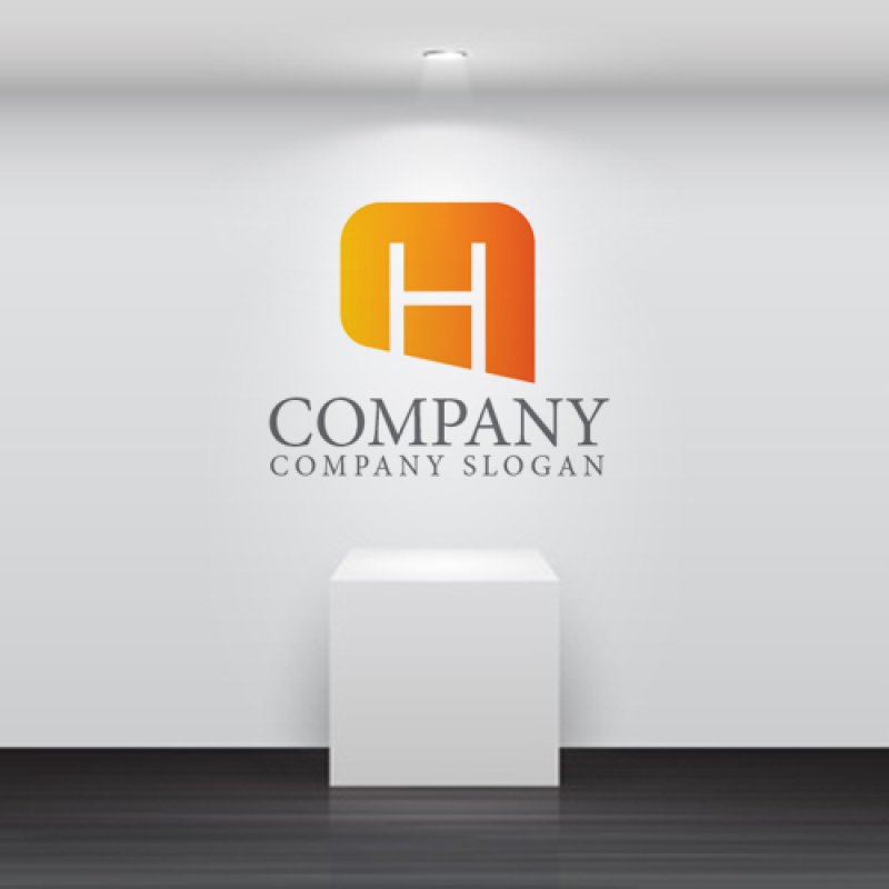 画像5: H・四角・グラデーション・アルファベット・ロゴ・マークデザイン5409 (5)