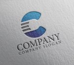 画像2: C・移動・グラデーション・アルファベット・会社ロゴ・マークデザイン5412 (2)