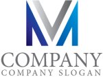 画像1: M・V・グラデーション・アルファベット・会社ロゴ・マークデザイン5430 (1)