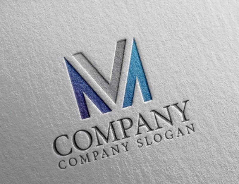 画像2: M・V・グラデーション・アルファベット・会社ロゴ・マークデザイン5430 (2)