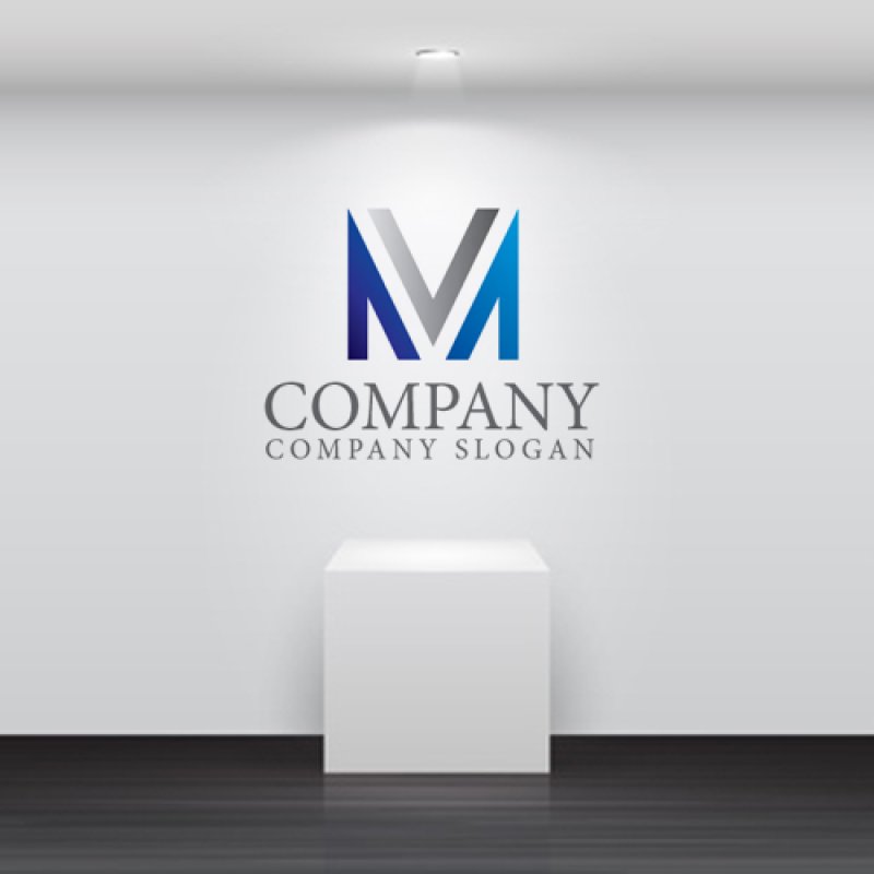 画像5: M・V・グラデーション・アルファベット・会社ロゴ・マークデザイン5430 (5)