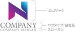 画像10: N・シンプル・グラデーション・アルファベット・ロゴ・マークデザイン5458 (10)