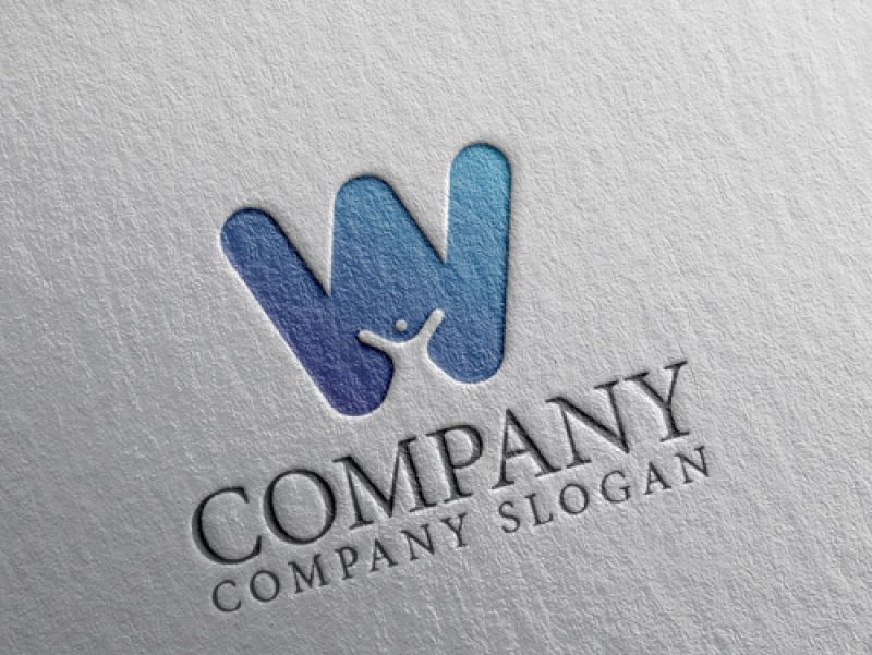 画像2: W・人・グラデーション・アルファベット・会社ロゴ・マークデザイン5467 (2)