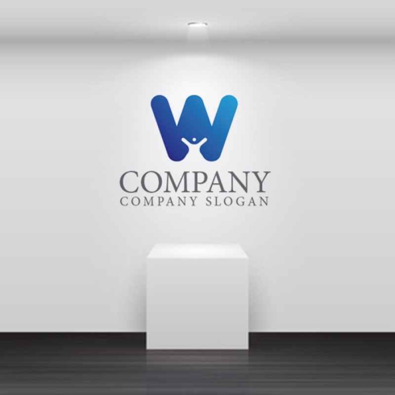 画像5: W・人・グラデーション・アルファベット・会社ロゴ・マークデザイン5467 (5)